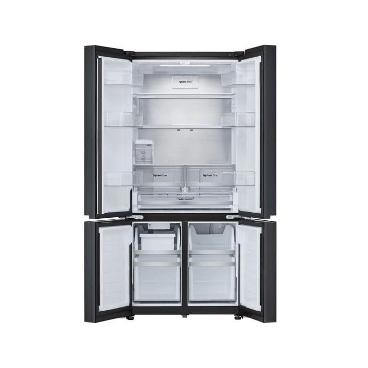 LG French Door Refrigerator 619L – Inverter Linear Compressor, Door Cooling+, Multi Air Flow, Hygiene Fresh+, ThinQ Smart Control | Black Glass - GR-B30FFGPB