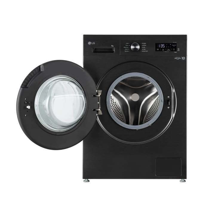 LG Front Load Washing Machine 9Kg, Inverter Direct Drive Motor, Steam, 6 Motion, Smart Diagnosis - Black - LVF0900PBGB