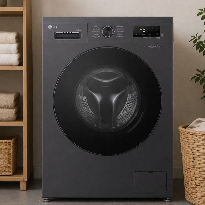 LG 9kg/5kg Front Load Washer Dryer Combo – 1400 RPM Spin Speed, Inverter Direct Drive Motor, 6 Motion DD Technology | Middle Black – F4Y2VRPYJ.AMBPMEA
