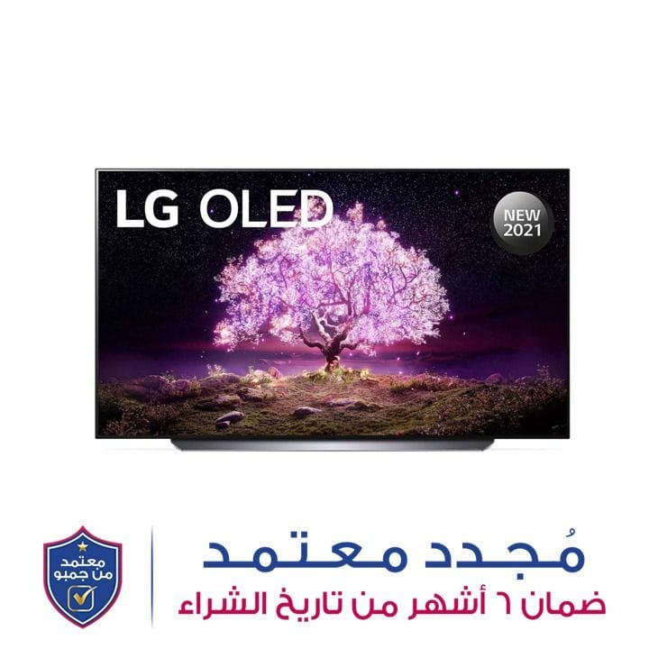 إل جي تلفزيون OLED 77 بوصة سلسلة C1 تصميم شاشة سينمائية 4K سينما HDR ويب أو إس ذكي مع ثينك AI وتعتيم البيكسل | OLED77C1PVB