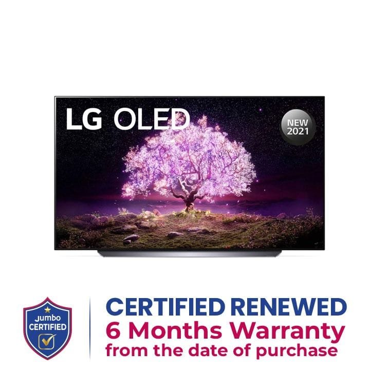 LG OLED TV 77 Inch C1 Series Cinema Screen Design 4K Cinema HDR webOS Smart with ThinQ AI Pixel Dimming | OLED77C1PVB