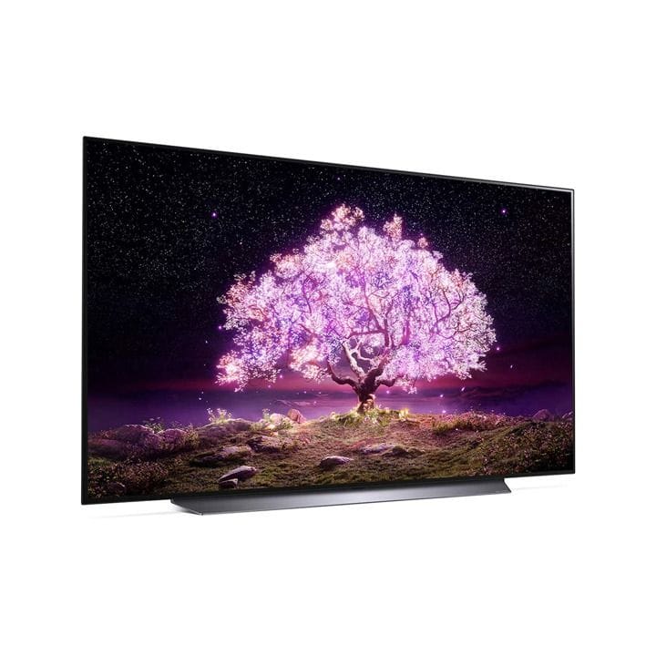 إل جي تلفزيون OLED 77 بوصة سلسلة C1 تصميم شاشة سينمائية 4K سينما HDR ويب أو إس ذكي مع ثينك AI وتعتيم البيكسل | OLED77C1PVB