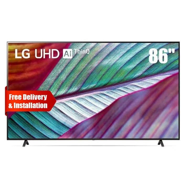 LG 86 Inch UHD 4K TV, α5 AI Processor Gen6, webOS, Smart AI ThinQ, Magic Remote, 3 Side Cinema, HDR10, HLG - Black - 86UR78006LC (Open Piece/Display Unit)