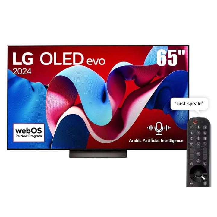 إل جي أوليد إيفو C4 ٦٥ بوصة فور كي تلفاز ذكي AI ريموت ماجيك دولبي فيجن webOS24 ٢٠٢٤ | OLED65C46LA