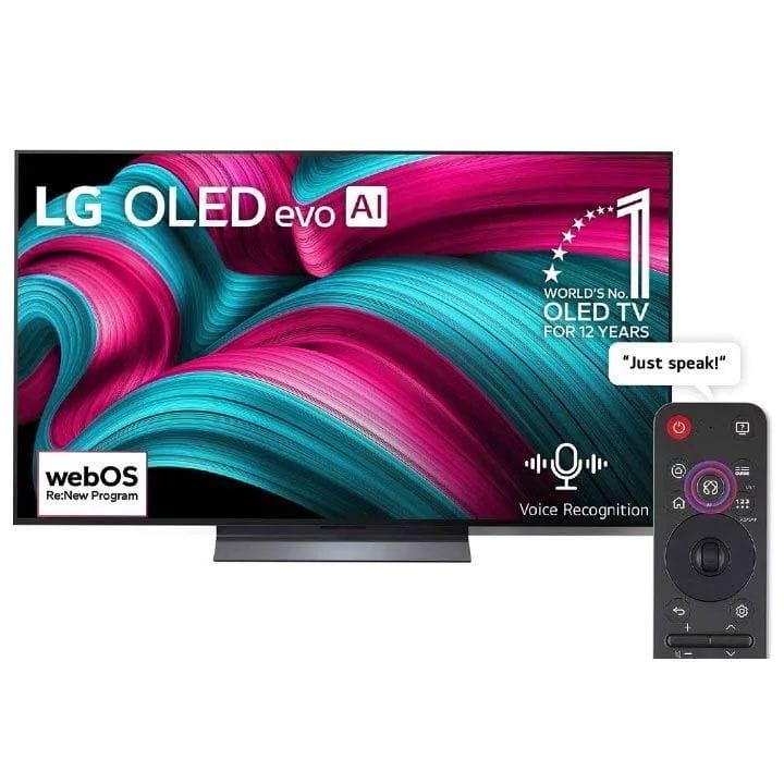 LG OLED evo C5 4K Smart TV 55 Inch, α9 AI Processor 4K Gen8, VRR 144Hz Refresh Rate, Dolby Vision And Atmos - Black - OLED55C56LA