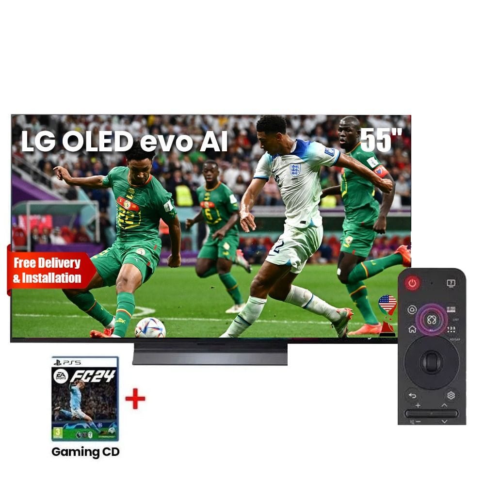 LG 55 Inch OLED evo C5 4K Smart TV, α9 AI Processor 4K Gen8, VRR 144Hz Refresh Rate, Dolby Vision And Atmos - Black - OLED55C56LA