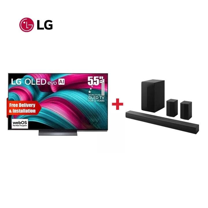 LG 55" OLED C5 4K Smart TV + LG S65TR 5.1ch 600W Soundbar - LG Living Room Premium Bundle (101003000000552 + 101004000000214)