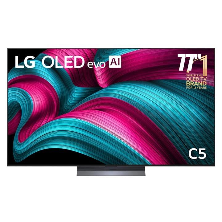 LG OLED C5 4K Smart TV 77 Inch, α9 AI Processor 4K Gen8, VRR 144Hz Refresh Rate, Dolby Vision And Atmos - Black - OLED77C56LA