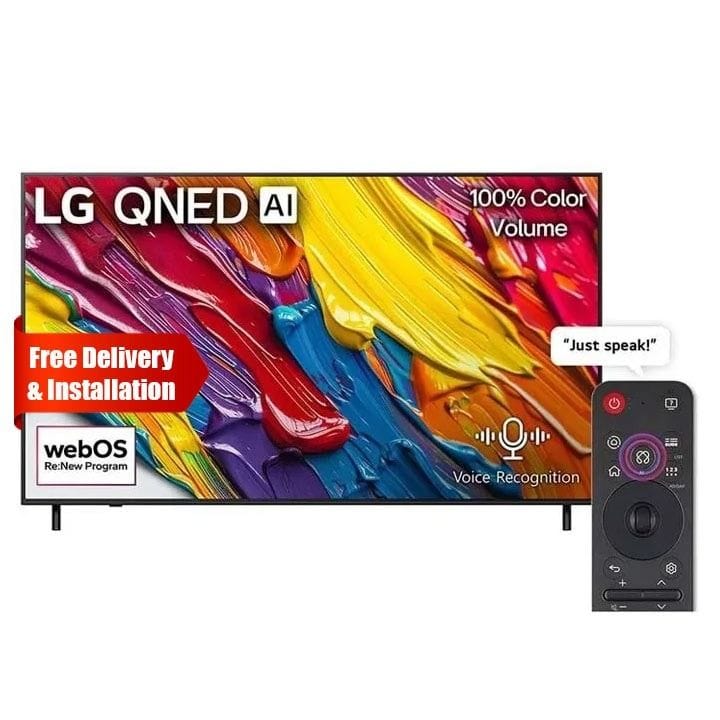 LG QNED AI 4K Smart TV 75 Inch, α7 AI Processor 4K Gen8, 60Hz Native Refresh Rate, AI Magic Remote, HDR10, webOS 25 - Black - 75QNED82A6A