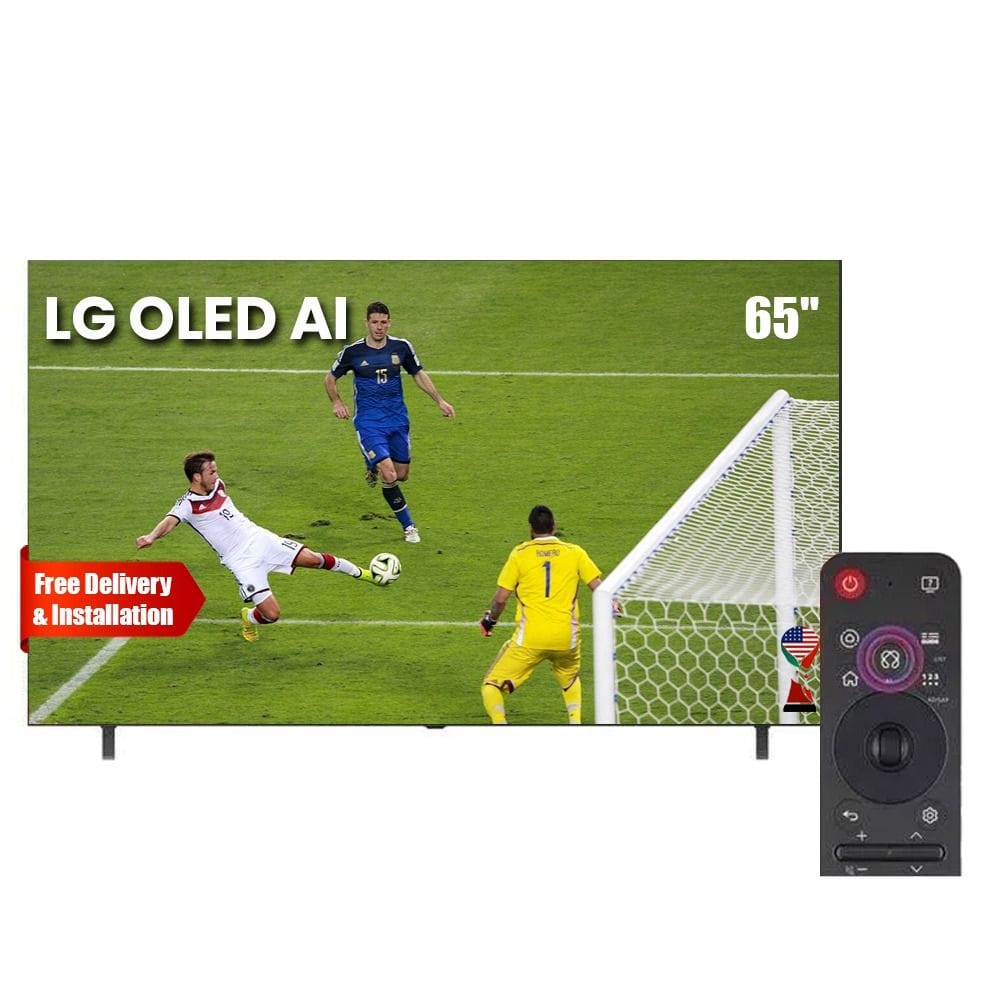 LG 65 Inch OLED AI 4K Smart TV, α8 AI Processor Gen2, 120Hz Native Refresh Rate, Dolby Vision and Atmos, AI Magic Remote, webOS 25 - Black - OLED65B56LA