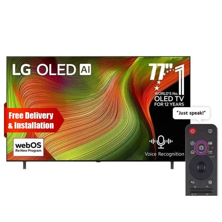 LG OLED B5 4K Smart TV 77 Inch, α8 Gen2 AI 4K Processor, 120Hz Native Refresh Rate, Dolby Vision And Atmos - Black - OLED77B56LA
