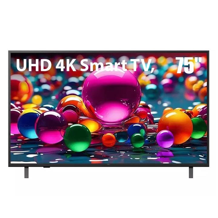 LG UHD AI UA85 4K Smart TV 75 Inch, AI Magic Remote, HDR10, webOS 25, Breathtaking Colour, ThinQ - Black - 75UA85006LA