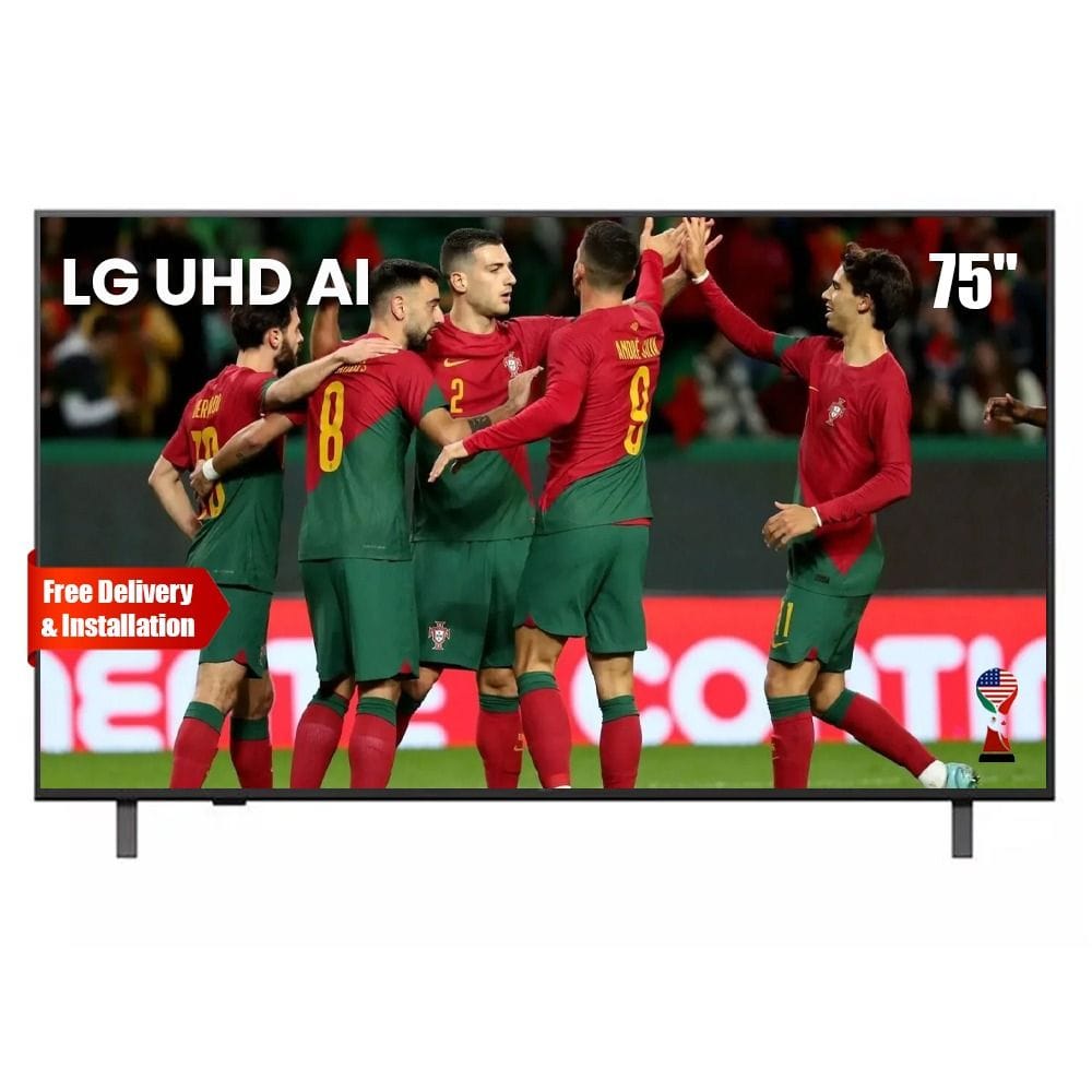 LG UHD AI UA85 4K Smart TV 75 Inch, AI Magic Remote, HDR10, webOS 25, Breathtaking Colour, ThinQ - Black - 75UA85006LA