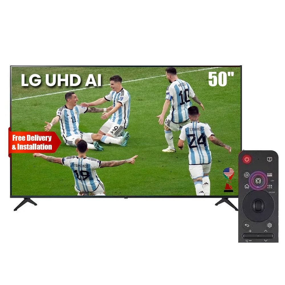 LG 50 Inch UHD AI UA85 4K Smart TV, α7 AI Processor 4K Gen8, 60Hz Native, AI Magic Remote, HDR10, webOS 25 - Black - 50UA85006LA