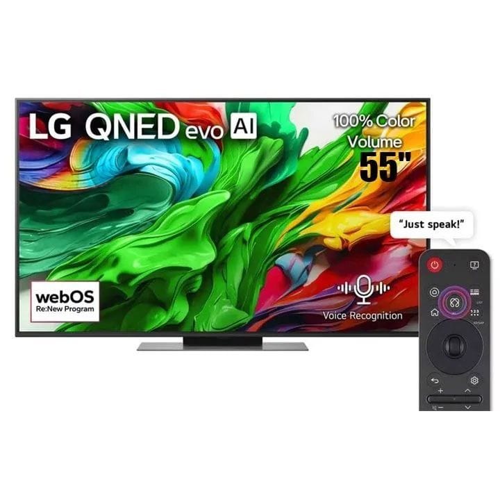 LG QNED evo AI 4K Smart TV 55 Inch, α8 AI Processor 4K Gen2, MiniLED, Dolby Vision, AI Magic Remote, webOS 25 - Black - 55QNED86A6A