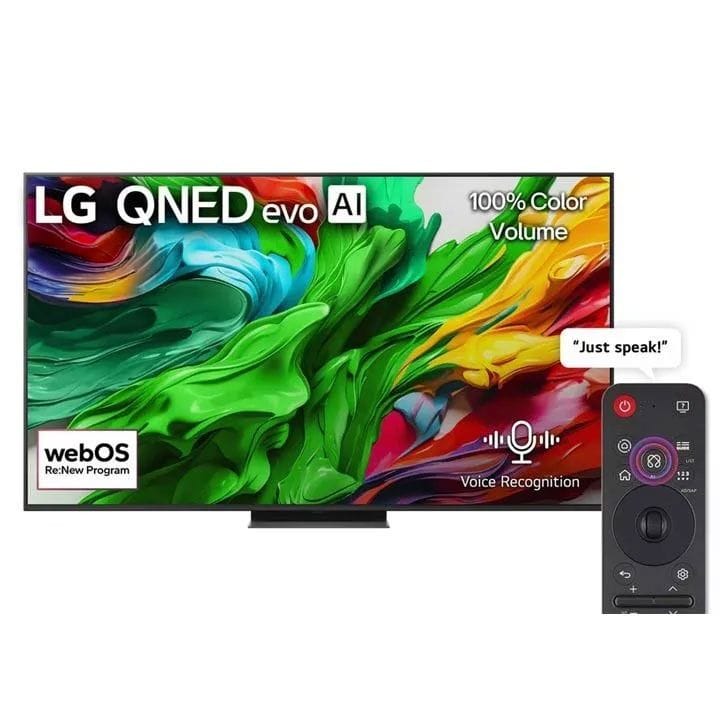 LG QNED evo AI 4K Smart TV 65 Inch, α8 AI Processor 4K Gen2, MiniLED, Dolby Vision, AI Magic Remote, webOS 25 - Black - 65QNED86A6A