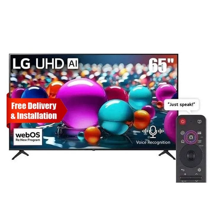 LG UHD AI 4K Smart TV 65 Inch, α7 AI Processor 4K Gen8, AI Magic Remote, HDR10, webOS 25 - Black - 65UA85006LA