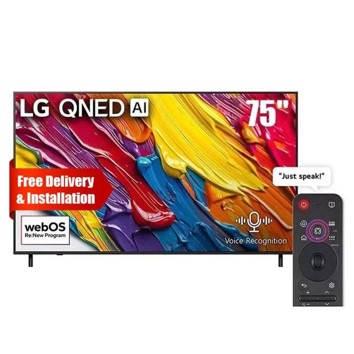 LG 75 Inch QNED AI 4K Smart TV, α7 AI Processor 4K Gen8, AI Magic Remote, HDR10, webOS 25 - Black - 75QNED70A6A (Open Piece/Display Unit)