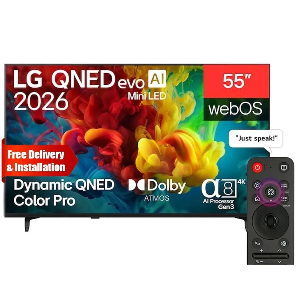 LG 55 Inch QNED evo AI Mini LED 4K Smart TV - Dynamic QNED Color Pro, Alpha 8 AI Processor Gen3, 144Hz FreeSync/VRR, WebOS | 55QNED84B6T.AMRG 