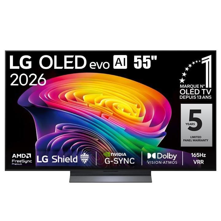 LG 55-Inch OLED evo AI 4K C6 Smart TV, α11 AI Processor 4K Gen3, Dolby Vision & Atmos, 165Hz VRR, webOS 26 | OLED55C66LA.AMRG
