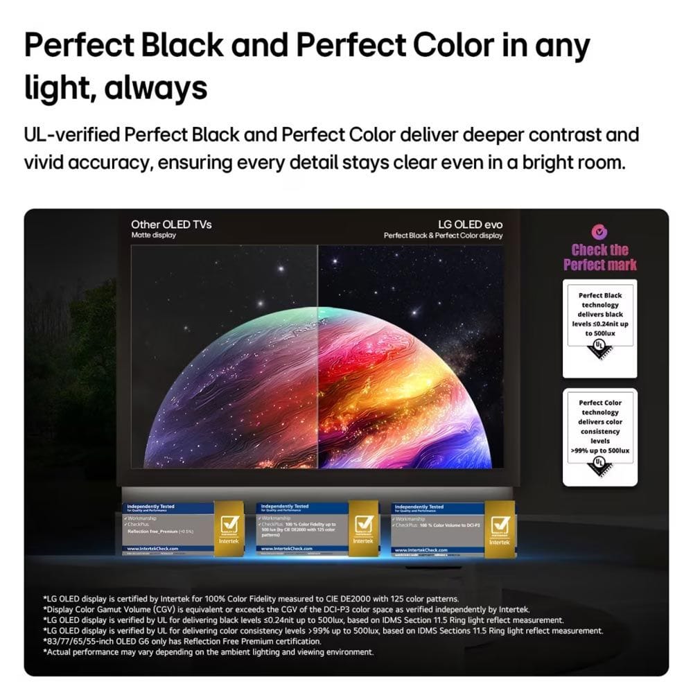 LG 65-Inch OLED evo AI 4K G6 Smart TV, α11 AI Processor 4K Gen3, Dolby Vision & Atmos, 165Hz VRR, webOS 26 | OLED65G6