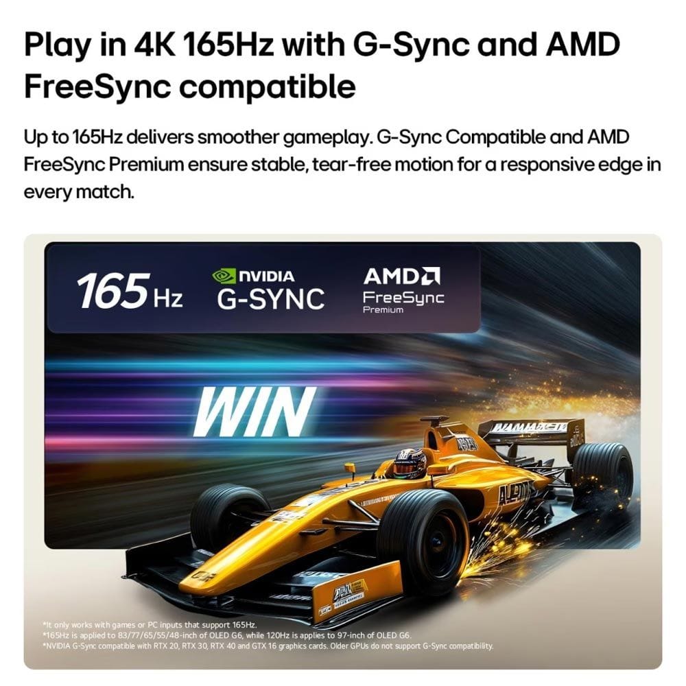 LG 65-Inch OLED evo AI 4K G6 Smart TV, α11 AI Processor 4K Gen3, Dolby Vision & Atmos, 165Hz VRR, webOS 26 | OLED65G6