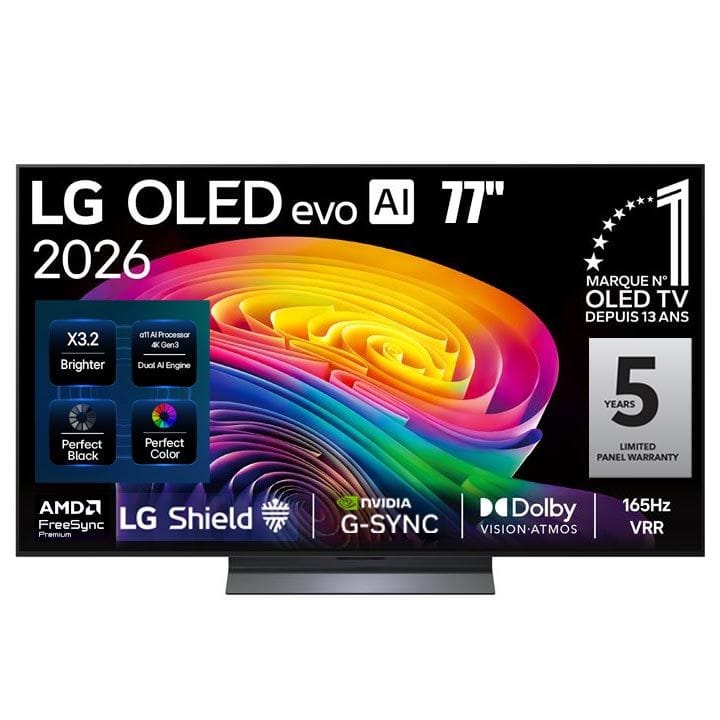 LG 77-Inch OLED evo AI 4K C6 Smart TV, α11 AI Processor 4K Gen3, Dolby Vision & Atmos, 165Hz VRR, webOS 26 | OLED77C66LA.AMRG