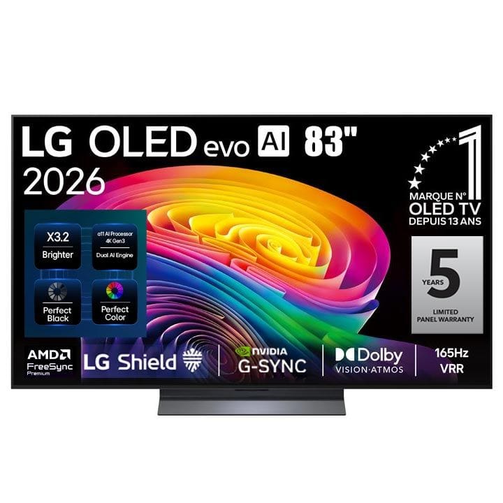 LG 83-Inch OLED evo AI 4K Smart TV, α11 AI Processor 4K Gen3, Dolby Vision & Atmos, 165Hz VRR, webOS 26 | OLED83C6