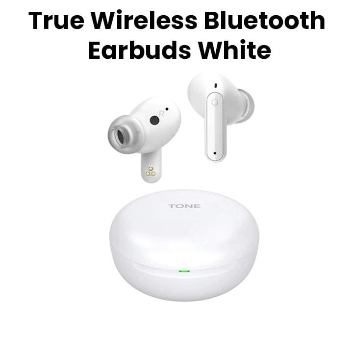 LG TONE Free FP5 Active Noise Cancelling True Wireless Bluetooth Earbuds - White