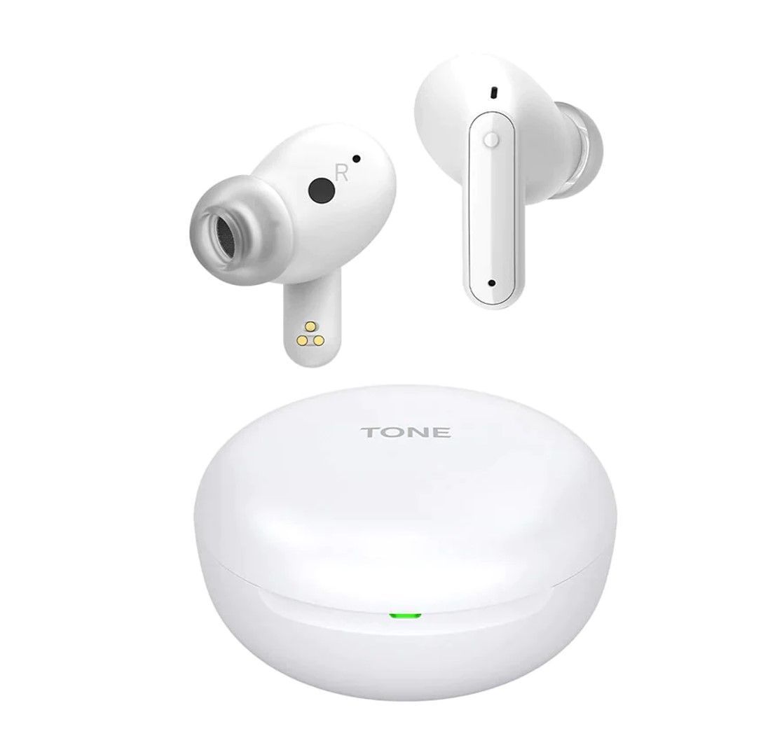 LG TONE Free FP5 Active Noise Cancelling True Wireless Bluetooth Earbuds - White