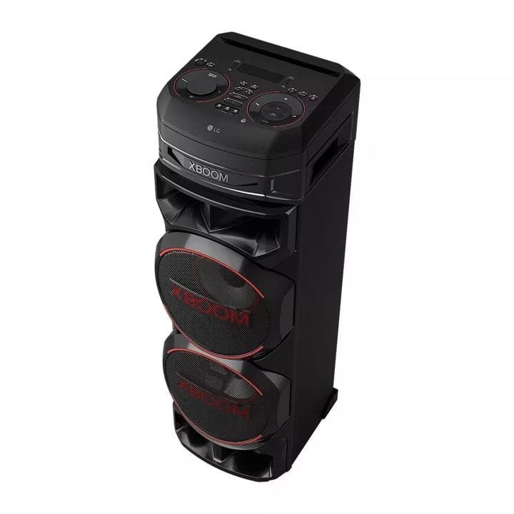 LG XBOOM Party Tower Speaker With Dual Bass Blast, Multi Color Lighting, Karaoke Feature, 2.0 Channels - Black - RNC9