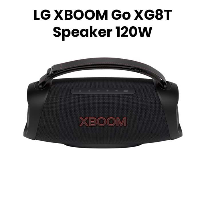 LG XBOOM Go Portable Bluetooth Speaker, Powerful Sound, 15 Hours Battery, Versatile Strap, Mood Lighting - Black - XG8T