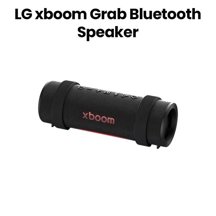 LG XBOOM Grab Bluetooth Speaker Signature Sound by Will.I.Am, IP67-Rated Water And Dust Resistance, 20 Hours Battery - Black