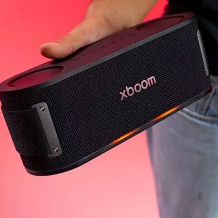 LG XBOOM Bounce Bluetooth Speaker, Signature Sound By Will.I.Am, Dual Passive Radiators, IP67 Dust And Water Resistant, 30Hours Playback - Black