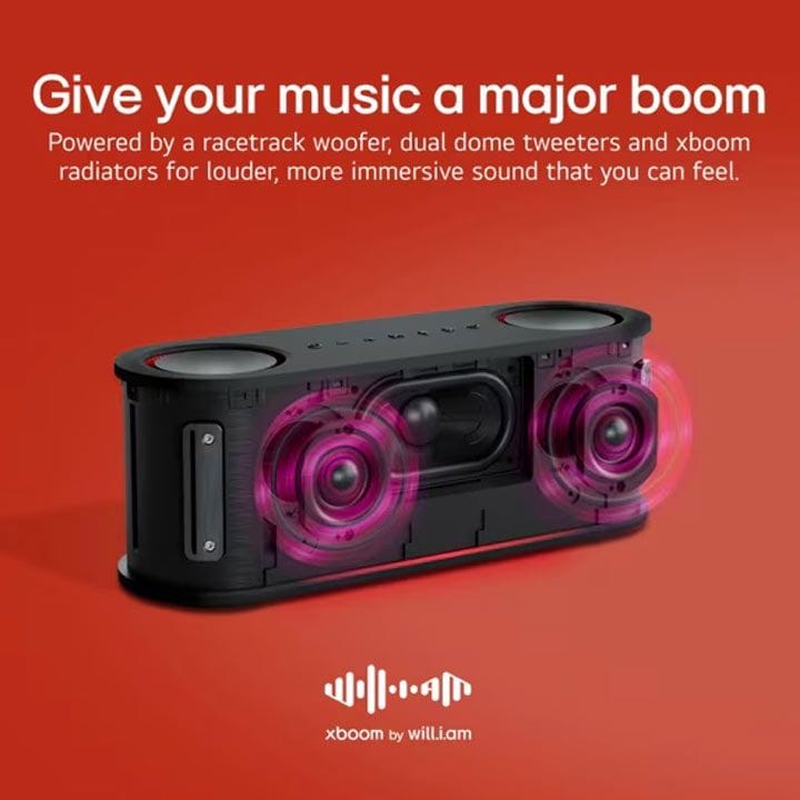 LG XBOOM Bounce Bluetooth Speaker, Signature Sound By Will.I.Am, Dual Passive Radiators, IP67 Dust And Water Resistant, 30Hours Playback - Black