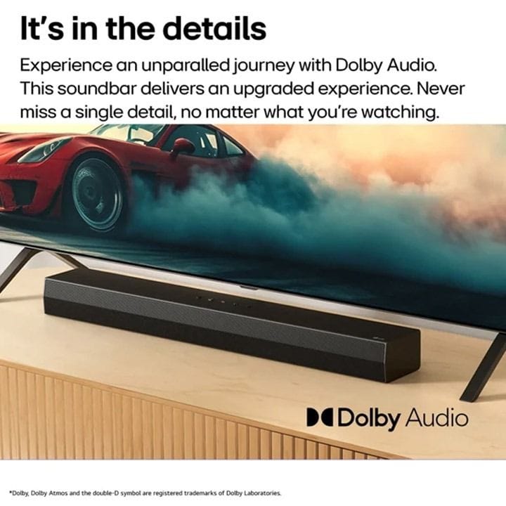LG Dolby Audio 2.0 Channel Soundbar – Black | S20A