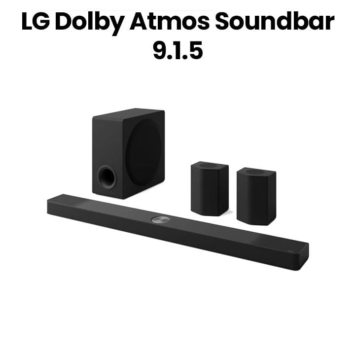 LG Soundbar with 9.1.5 Channel Surround Sound, Dolby Atmos Technology, AI Room Calibration, WOW Orchestra - Black - S95AR