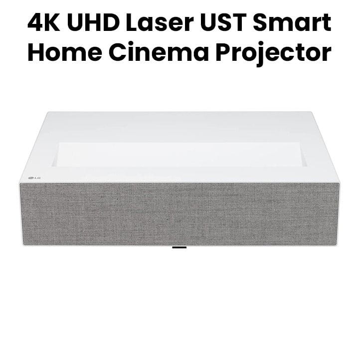 LG CineBeam 4K UHD Laser UST Smart Home Cinema Projector, Ultra Short Throw, Laser 4K UHD And 8.3 Mega Pixel - White - HU715QW