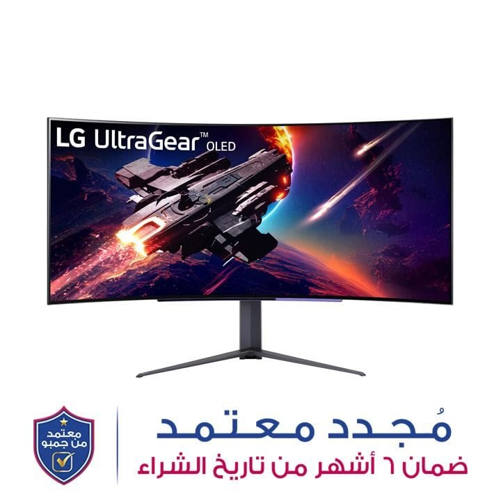 إل جي شاشة ألعاب ألترا جير 45 بوصة OLED منحنية، WQHD بمعدل تحديث 240 هرتز | 45GR95QE-B