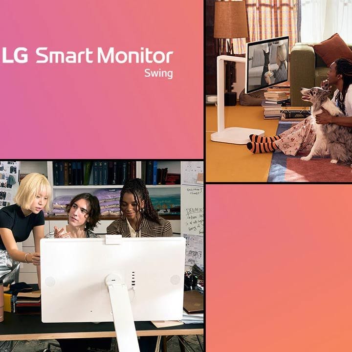 LG 31.5Inch 4K UHD IPS Smart Monitor Swing With Touchscreen, A Unique Movable Stand And WebOS System With A Hidden Adapter - White -  ‎32U889SA-W.AUS (Open Piece/Display Unit)