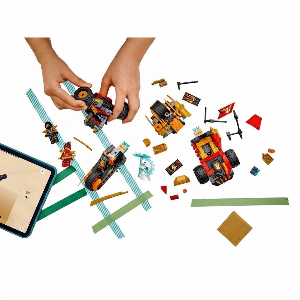 LEGO NINJAGO Kai and Cole Combiner Vehicles 2-in-1 Transforming Ninja Toy, Off-Road 7+ Years, 2 (Reconfigurable)