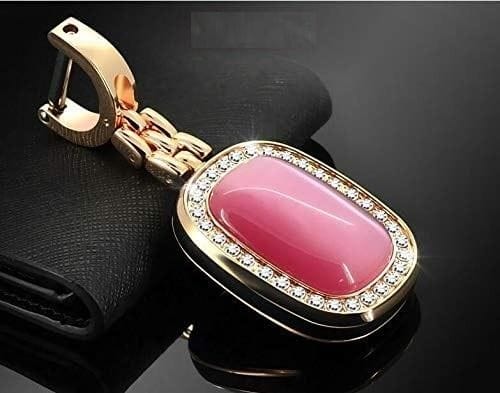 Luxury Signature Bling Key Fob Keychain – Rhinestone Diamond Sparkle Metal Pendant