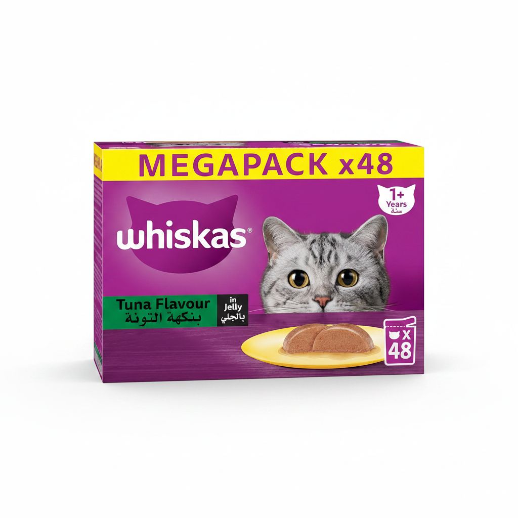Whiskas Tuna in Jelly Wet Cat Food Mega Pack - 40+ 80g Pouches for Adult Cats