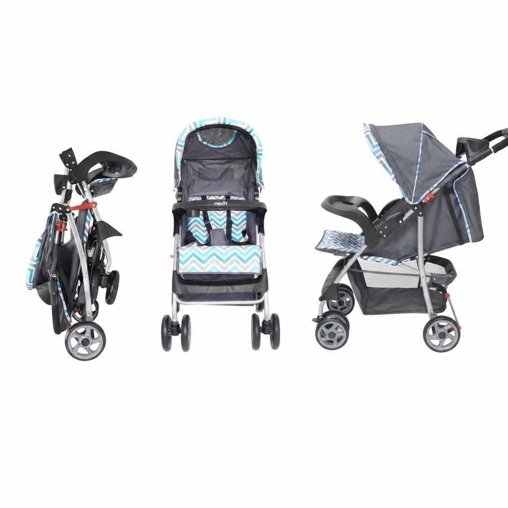 The Moon Brand Trek Baby Stroller - One-Hand Fold Travel Gear with Dual Trays, Multi-Recline Seat Up to 24 Kg, 0 Months +