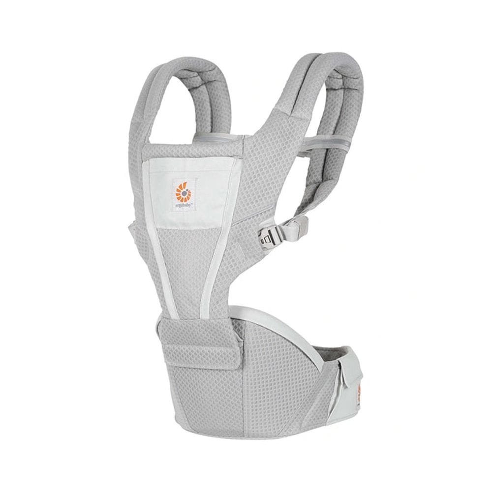 Ergobaby Baby Carrier Hip Seat 4-48 Months, Padded Adjustable Straps, Large Storage Pocket, Anti Slip Material - Pearl Gray