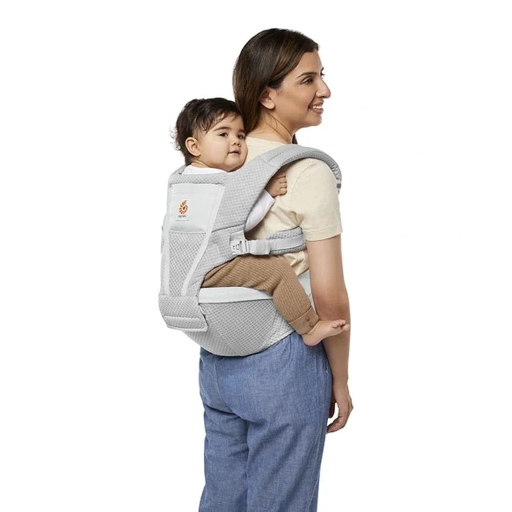 Ergobaby Baby Carrier Hip Seat 4-48 Months, Padded Adjustable Straps, Large Storage Pocket, Anti Slip Material - Pearl Gray
