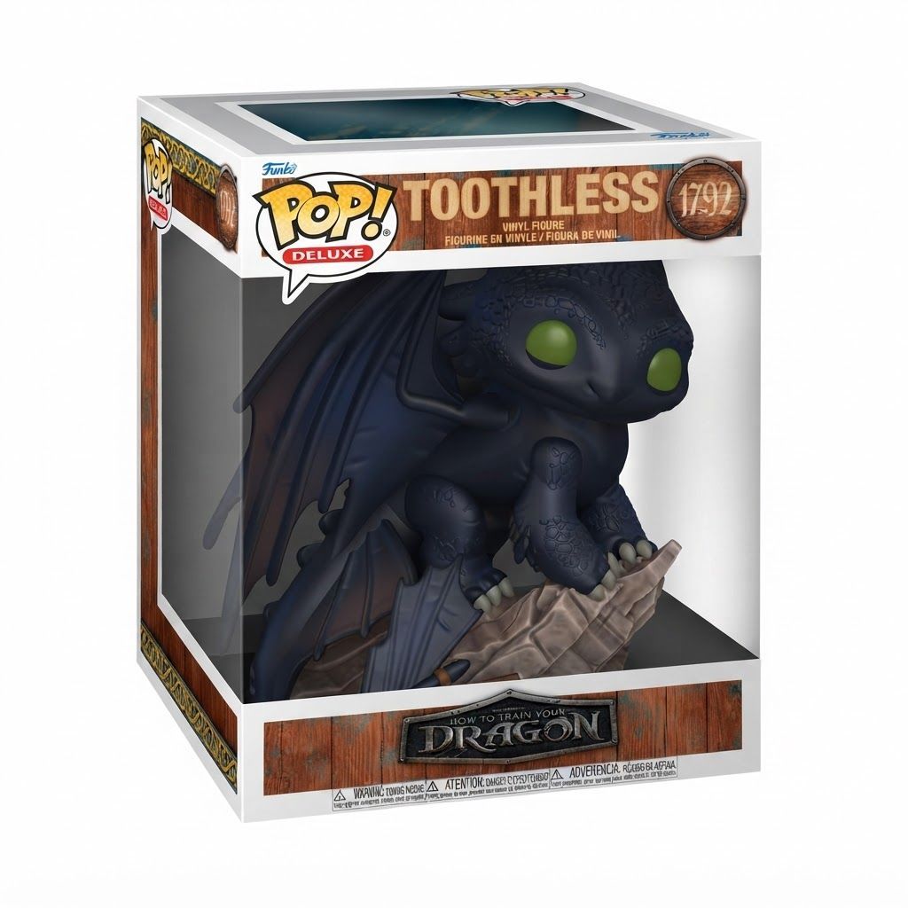 Funko Pop! Deluxe Toothless Vinyl Figure - How to Train Your Dragon Live Action Collectible, 3.75-In