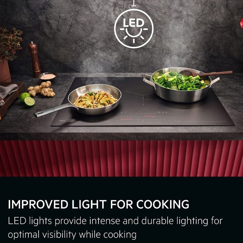 AEG 90cm Chimney Cooker Hood, Touch-on-Glass Controls, Powerful Kitchen Ventilation, Modern Glass Design | Black - GV77D91SB