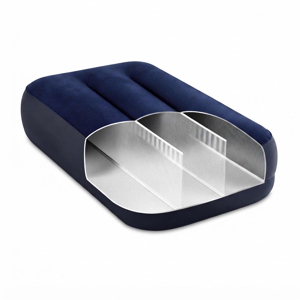 Intex Dura-Beam Classic Downy Airbed, 25cm High Inflatable Mattress, Waterproof Flocked Top, Fiber-Tech Technology, Blue