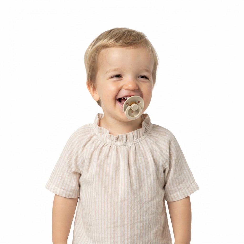BIBS Latex Colour Round Pacifier Size 2 6+ Months 2 Pack, Customized Comfort, Skin-Like Softness, Flexible And Durable - Coral/Ruby